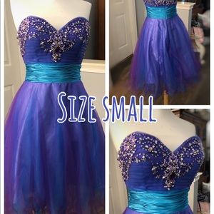 Purple & Teal short cocktail dress